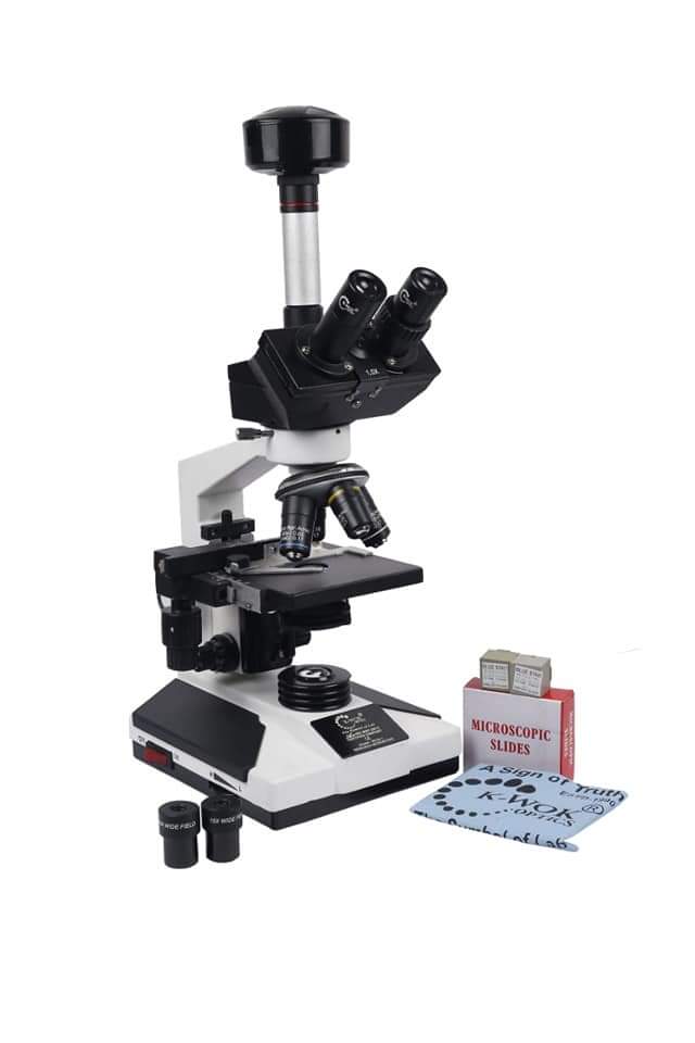K-wok Trinocular Camera Microscope - Application: Lab Used