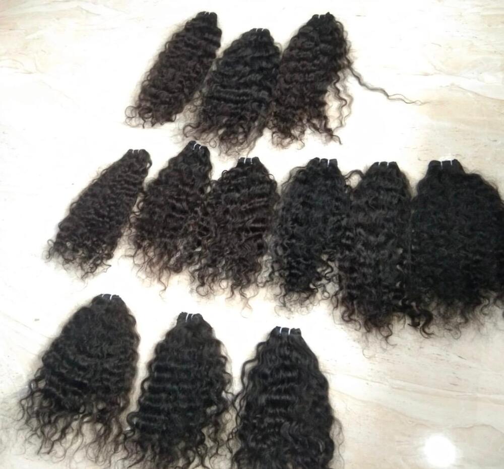 Natural Color 22 Deep Curly Machine Weft Hair