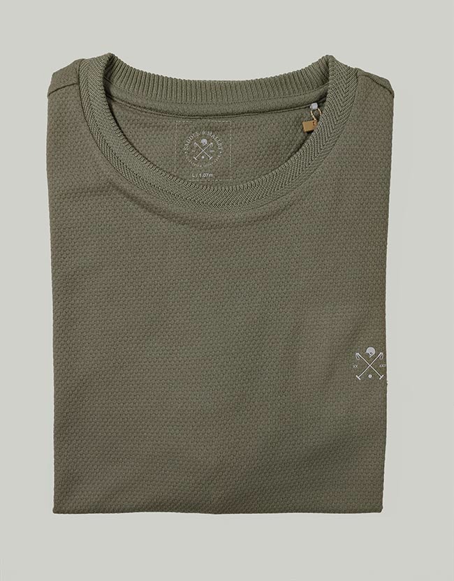 M11762 Mens Textured Crew Neck T-Shirt