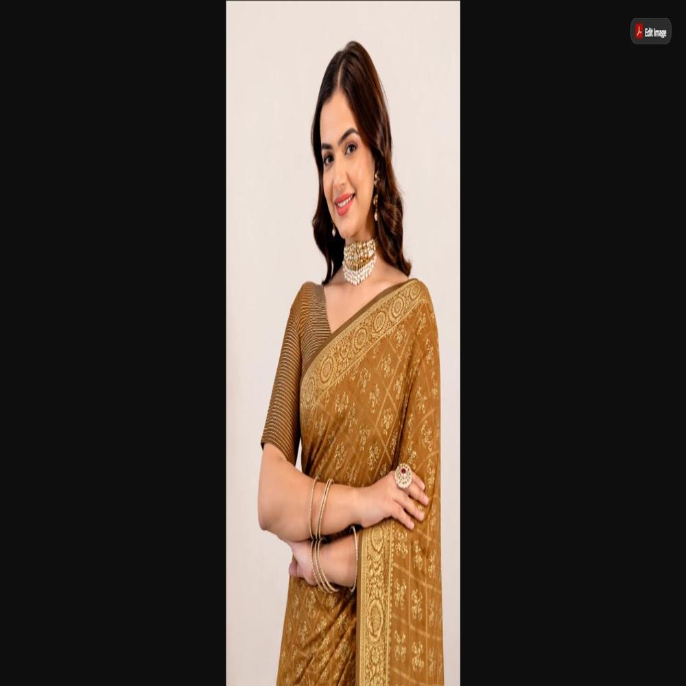 Copper Brown Cotton Saree With Floral Butta Weaving & Zari Pallu - Occasion: Party Wear