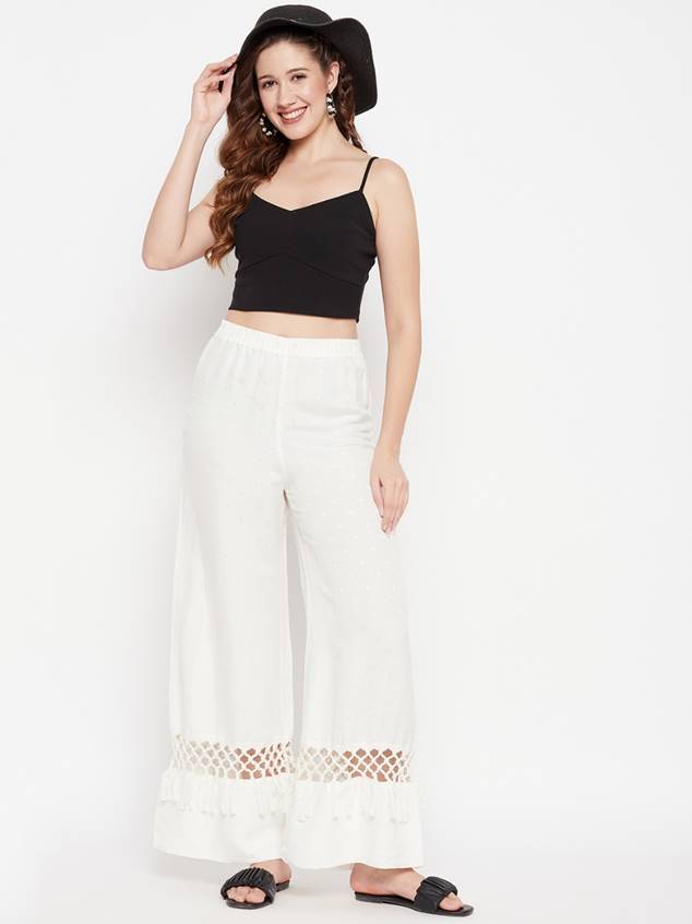 Ladies White Palazzo