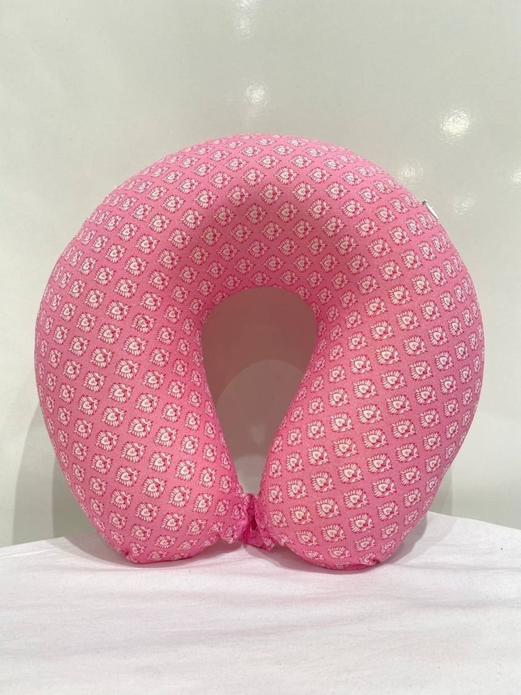 Pink Floral U-Shaped Neck Pillow