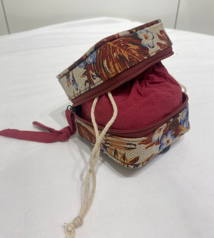 Floral Printed Drawstring Pouch