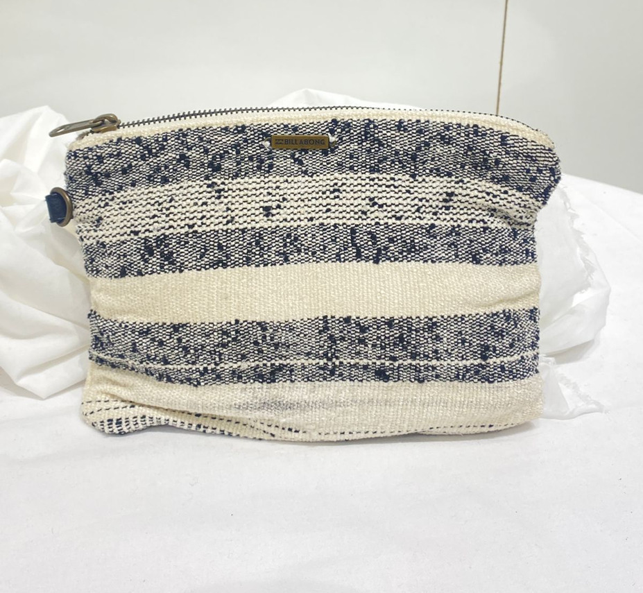 Blue & White Striped Pouch