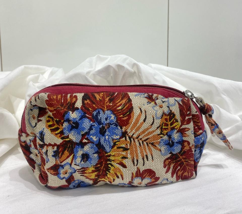 Floral Printed Cosmetic Pouch