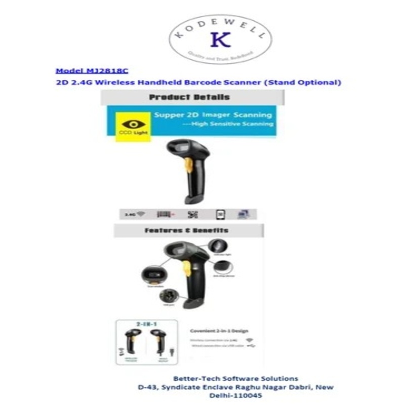 Kodewell Mj281c Barcode Scanner