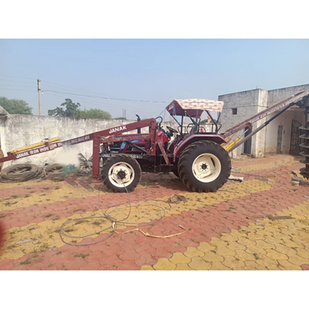 Post Hole Digger Pole Errection Machine - Color: Maroon Paint Coated