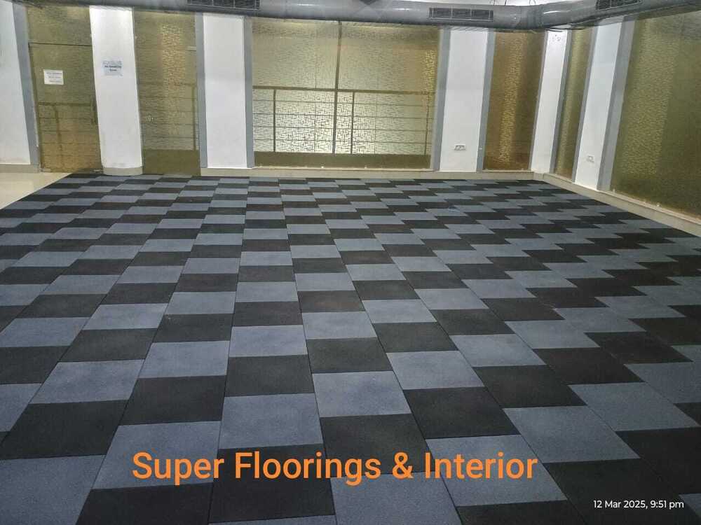 Gym Rubber Tiles - Recycled Rubber (Sbr), 20x20 Inch / 1x1 Meter, Multi-color, 08mm To 50mm Thickness | Non-slip, Shock Absorbent, Indoor/outdoor Use