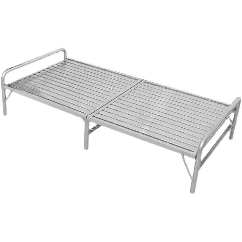 Stainless Steel Plain Bed - Color: Silver / Metallic