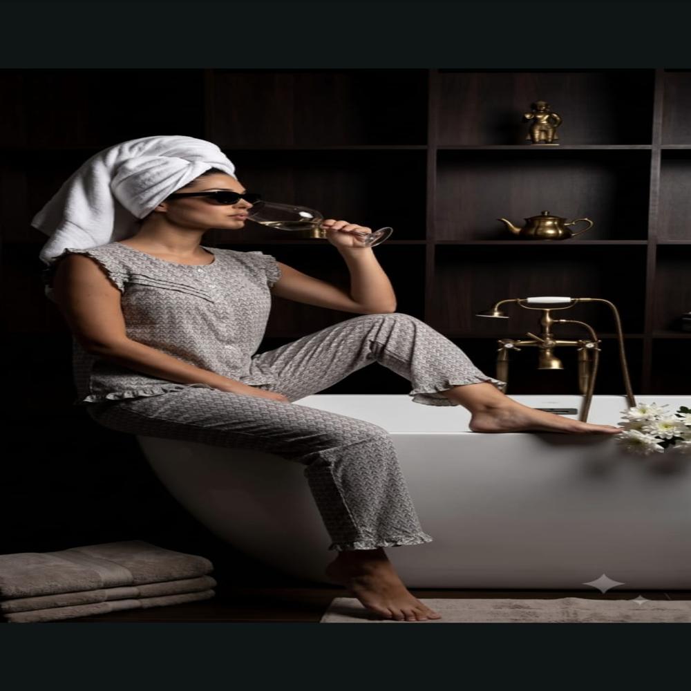 EVOLOVE Pure Rayon Pajama Set for Women Premium Printed Night Suit Wholesale Nightwear