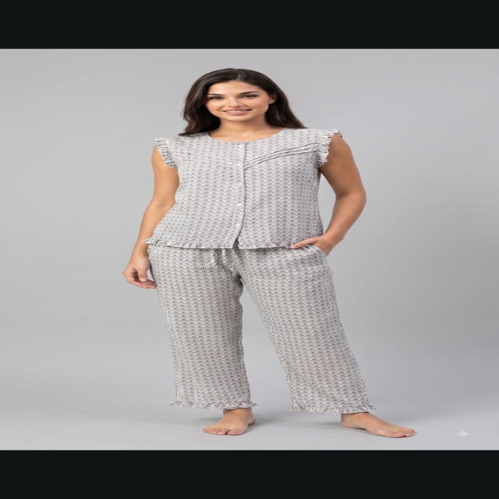 EVOLOVE Pure Rayon Pajama Set for Women Premium Printed Night Suit Wholesale Nightwear