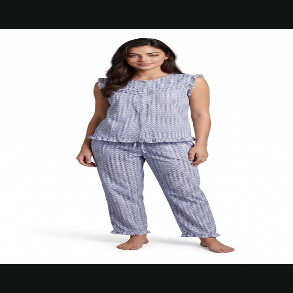 EVOLOVE Pure Rayon Pajama Set for Women Printed Ladies Night Suit Wholesale Nightwear