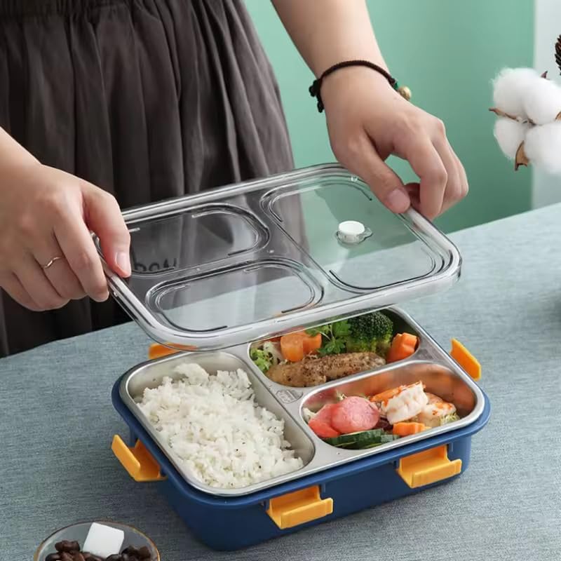 Tokyo Lunch Box 3 Compartment Plastic Tiffin Box Lunch Box For Adults And Big Kids - Application: Hand Wash
