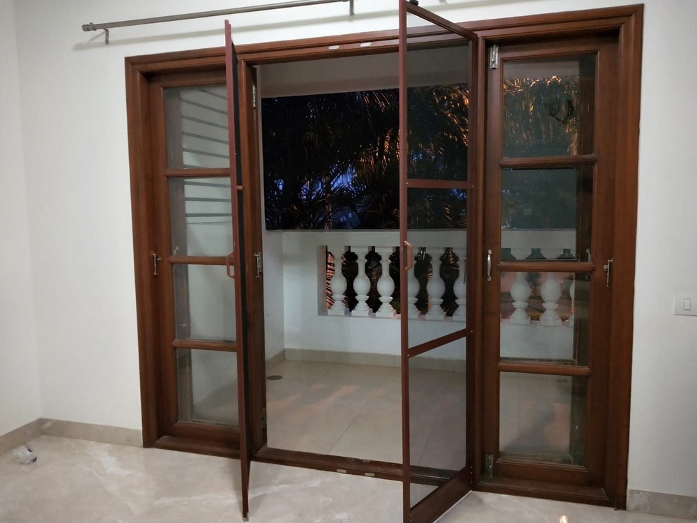 Openable Wooden Frame Mosquito Net Door