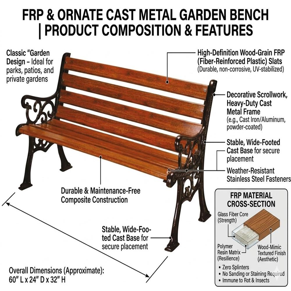 Fiberglass Outdoor Bench