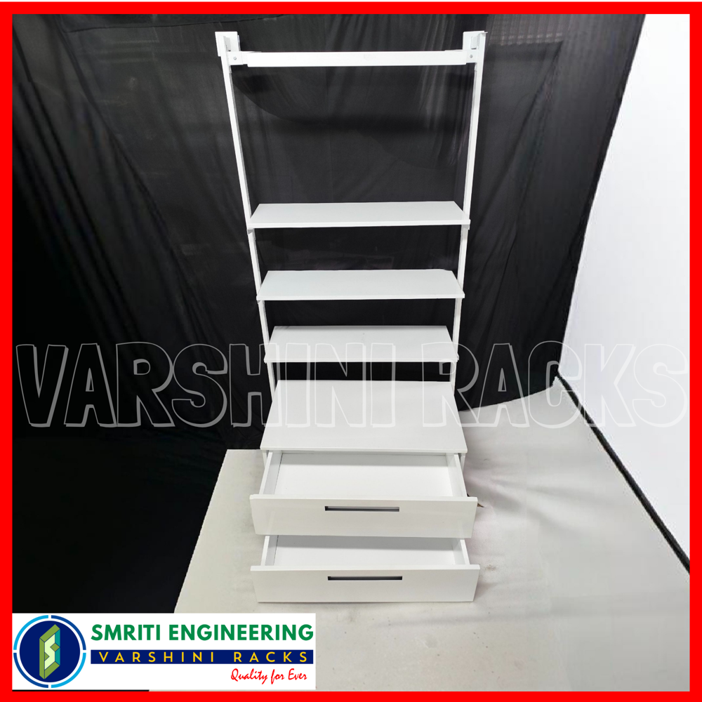 Wall Mounted Garment Rack with Drawers