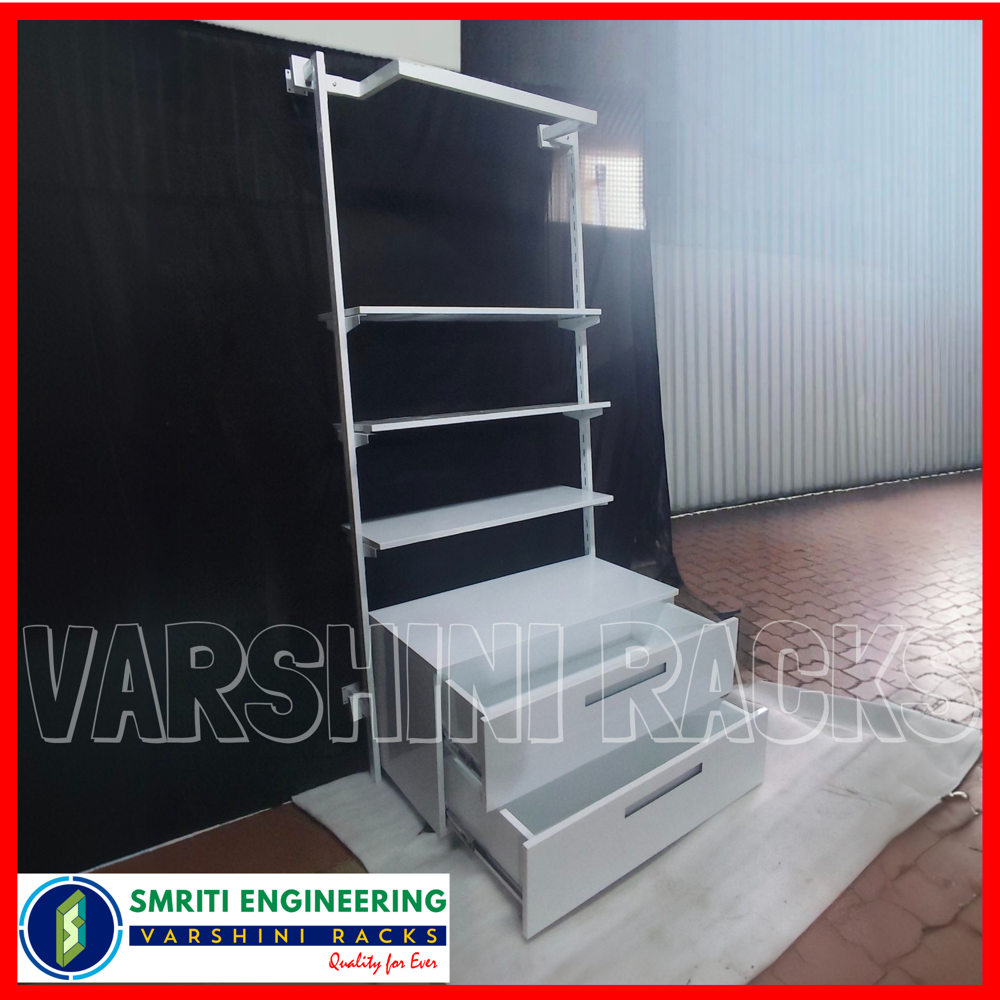 Wall Mounted Garment Rack with Drawers