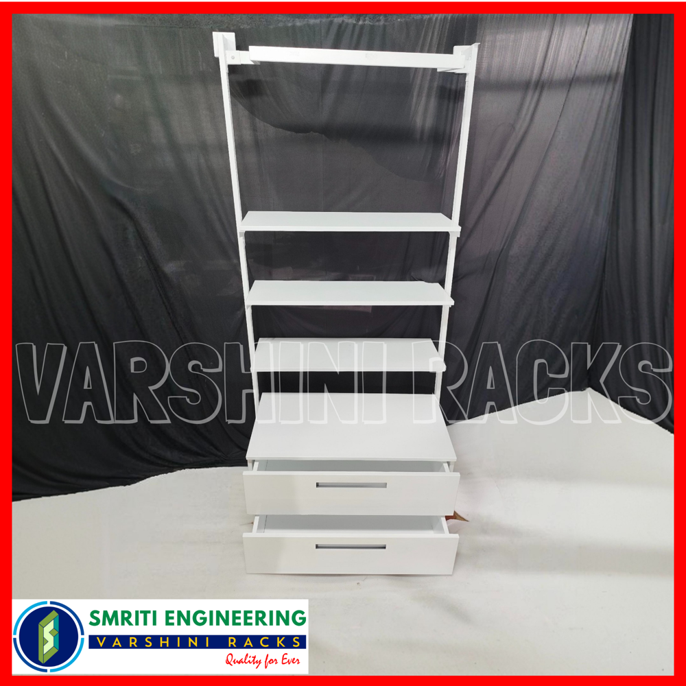Wall Mounted Garment Rack with Drawers