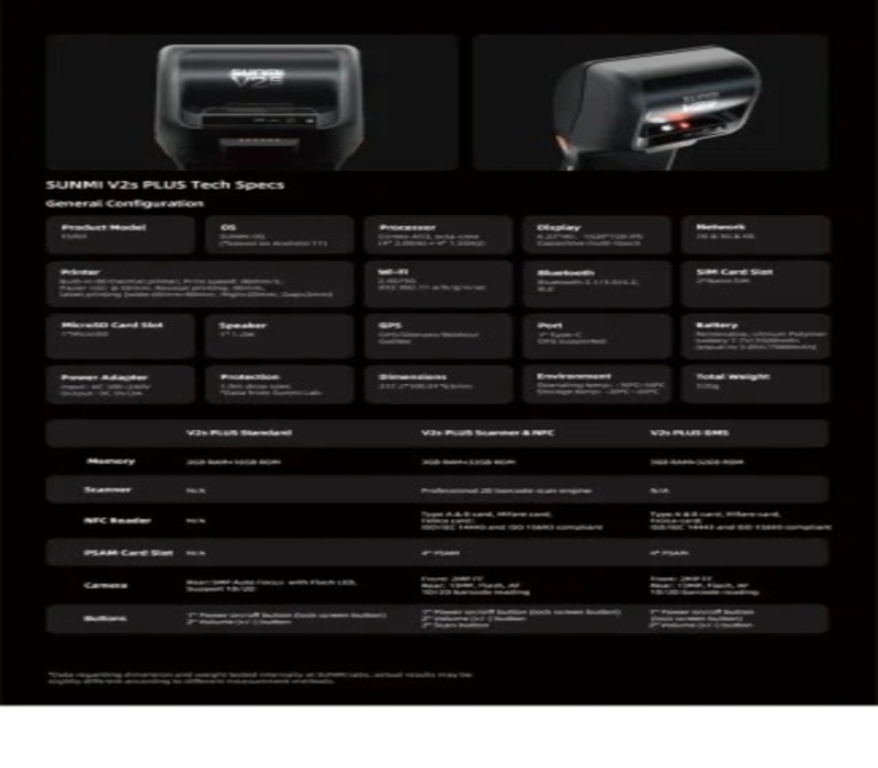 Sunmi V2s Plus Billing Machine
