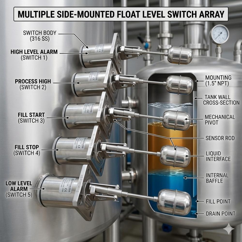 Side Mounted Magnetic Level Switch