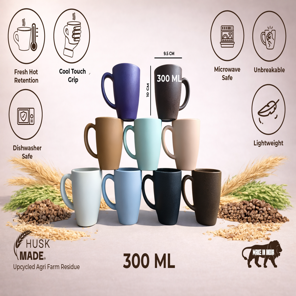 Coffee Mug Gift 300ml Customizable Coffee Mug Unbreakable Coffee Mug Rice Husk Coffee Mug - Color: Multicolor