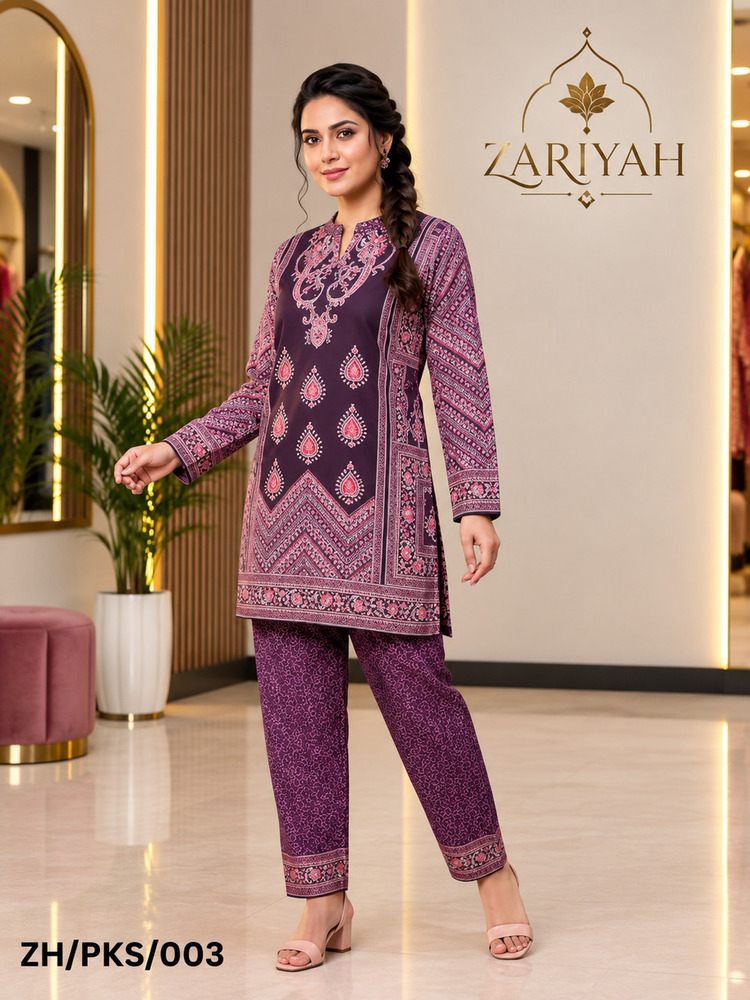 ZH-PKS-003 Printed Kurti Set
