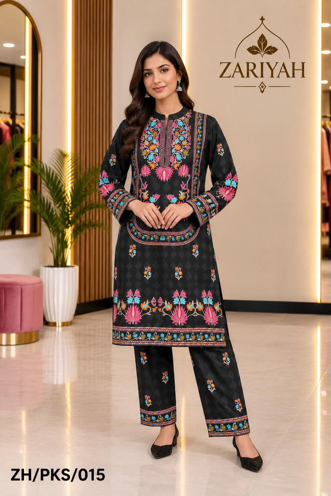 ZH-PKS-015 Fancy Printed Kurti Set