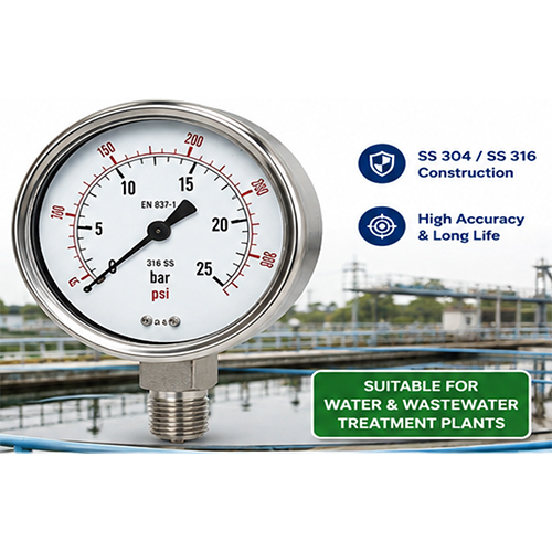 Pressure Gauge for Water & Wastewater Treatment