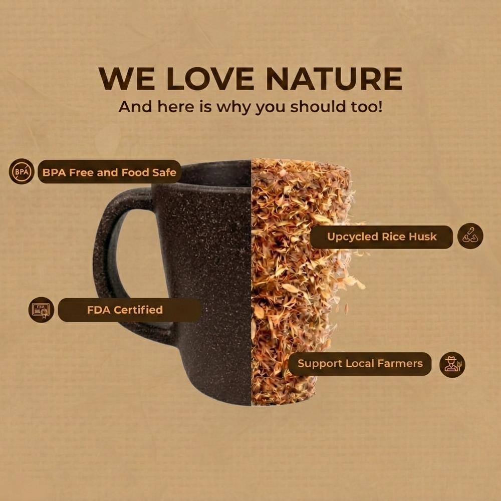 Mugs 150ml Rice Husk Espresso Cup for Coffee Shops | Sustainable Biocomposite Mug