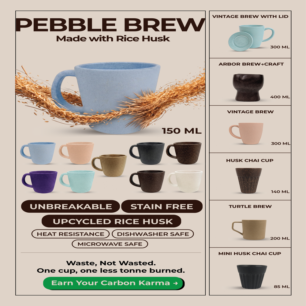 Mugs 150ml Rice Husk Espresso Cup for Coffee Shops | Sustainable Biocomposite Mug