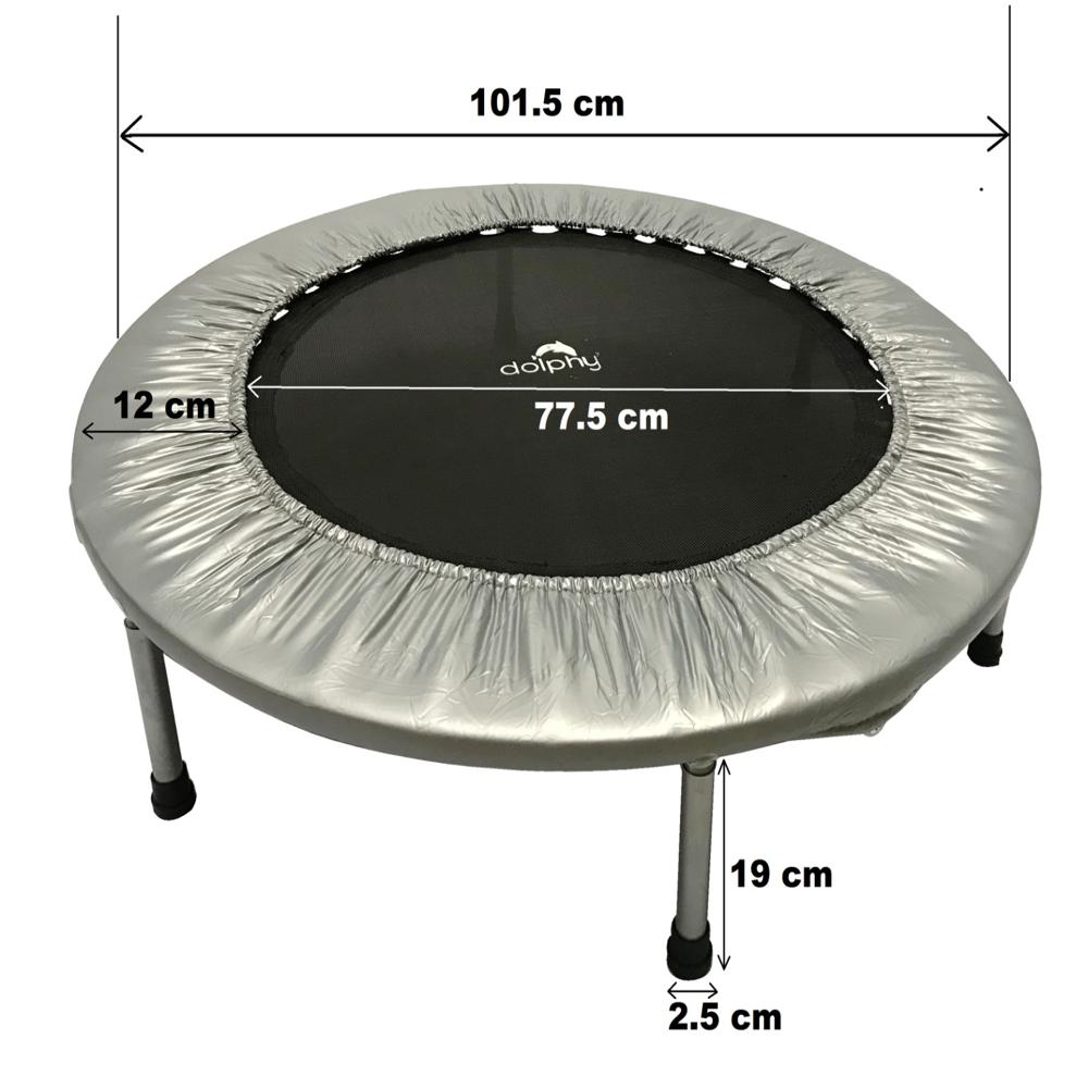 Dolphy Indoor/Outdoor Trampoline (40 Inches, Silver and Black)