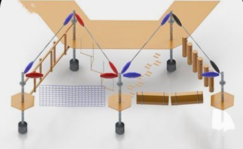 6 Persons Outdoor Use 5 Pole Rope Course
