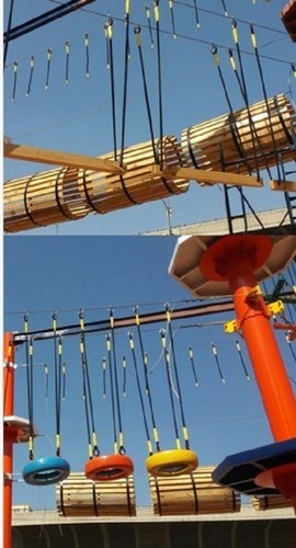 Mild Steel 6 Poles Single Layer Rope Course