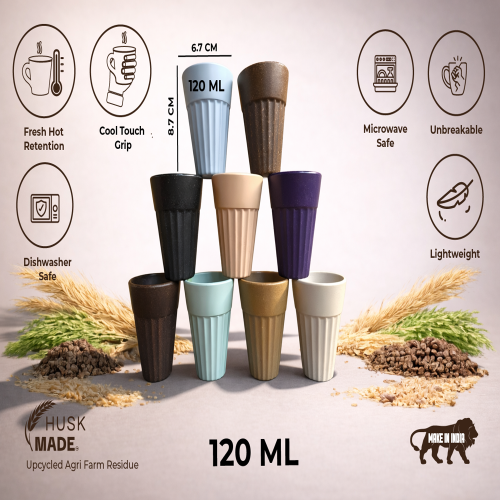 Tea cup 140ml Rice Husk Chai Tea Cup | Sustainable Eco Friendly Tea Cup | Wholesale