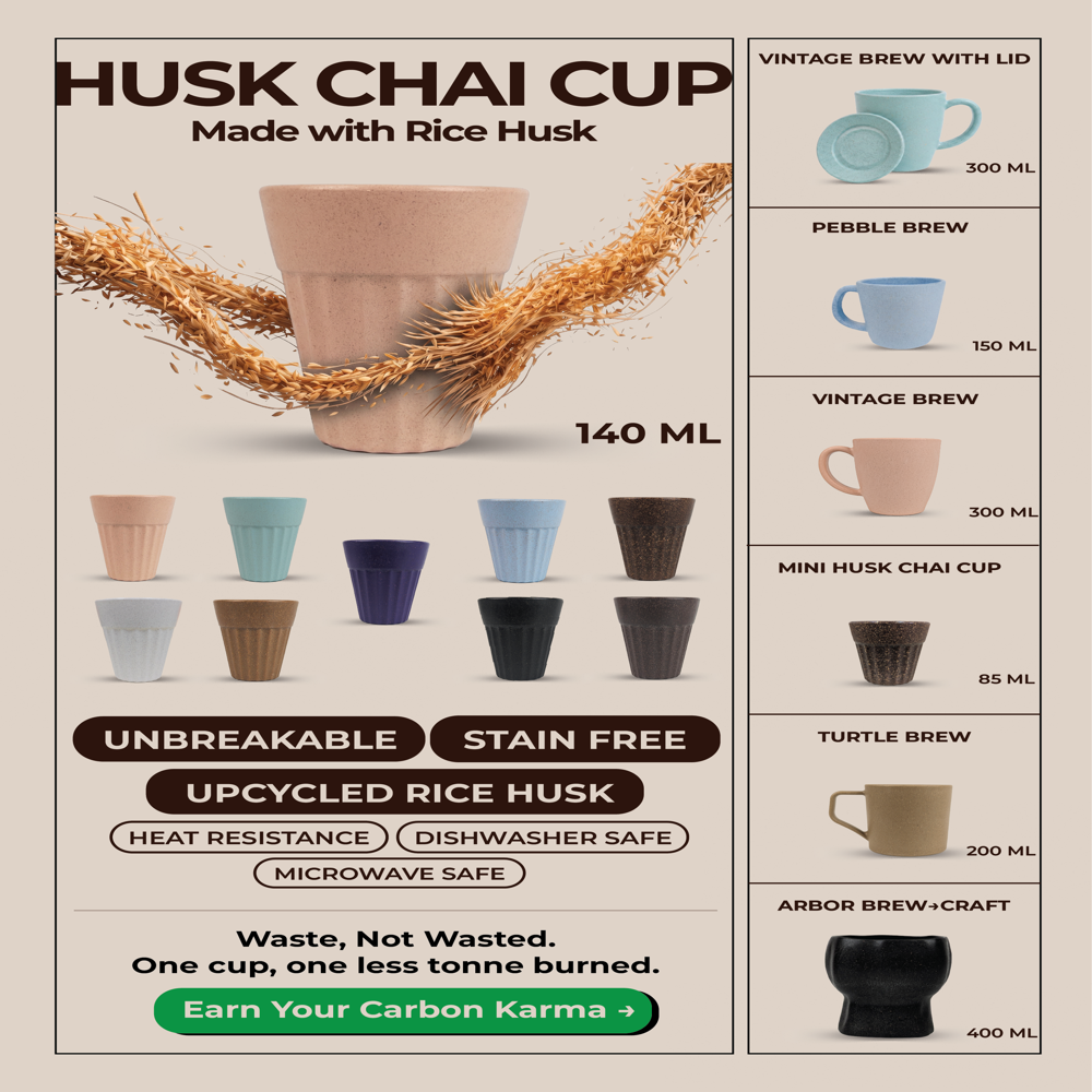 Tea cup 140ml Rice Husk Chai Tea Cup | Sustainable Eco Friendly Tea Cup | Wholesale