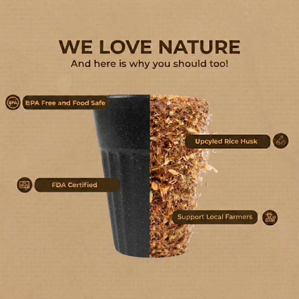 Tea cup 140ml Rice Husk Chai Tea Cup | Sustainable Eco Friendly Tea Cup | Wholesale