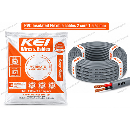 2 Core 1.5 sq mm PVC Insulated Flexible Cable