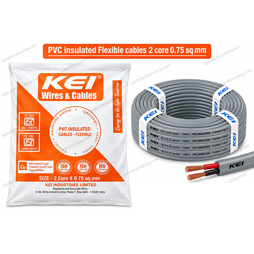 2 Core 0.75 sq mm PVC Insulated Flexible Cable