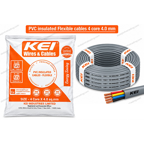 4 Core 4.0 mm PVC Insulated Flexible Cable