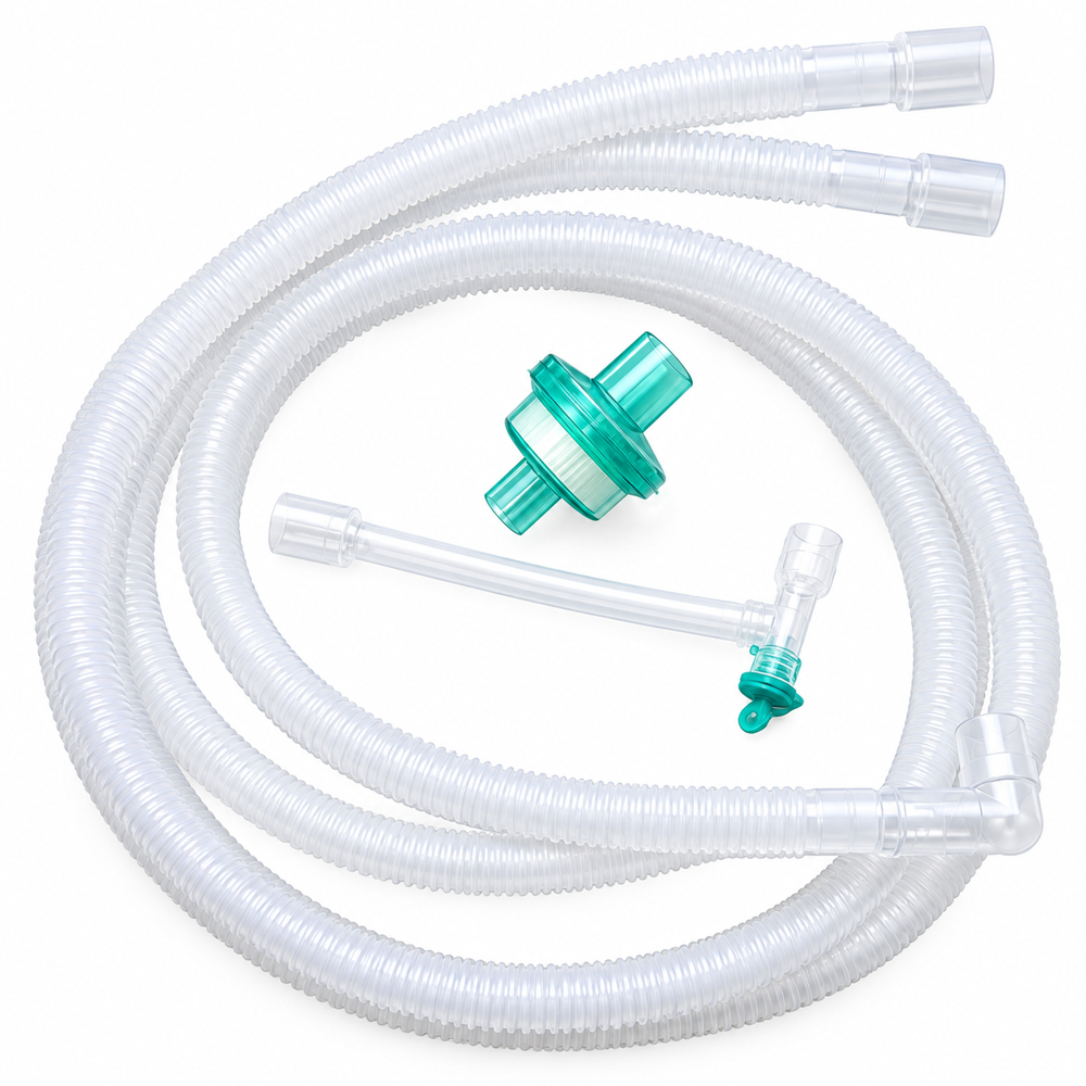 Ventilator Circuit with HME Filter and Catheter Mount Plain circuit combo kit