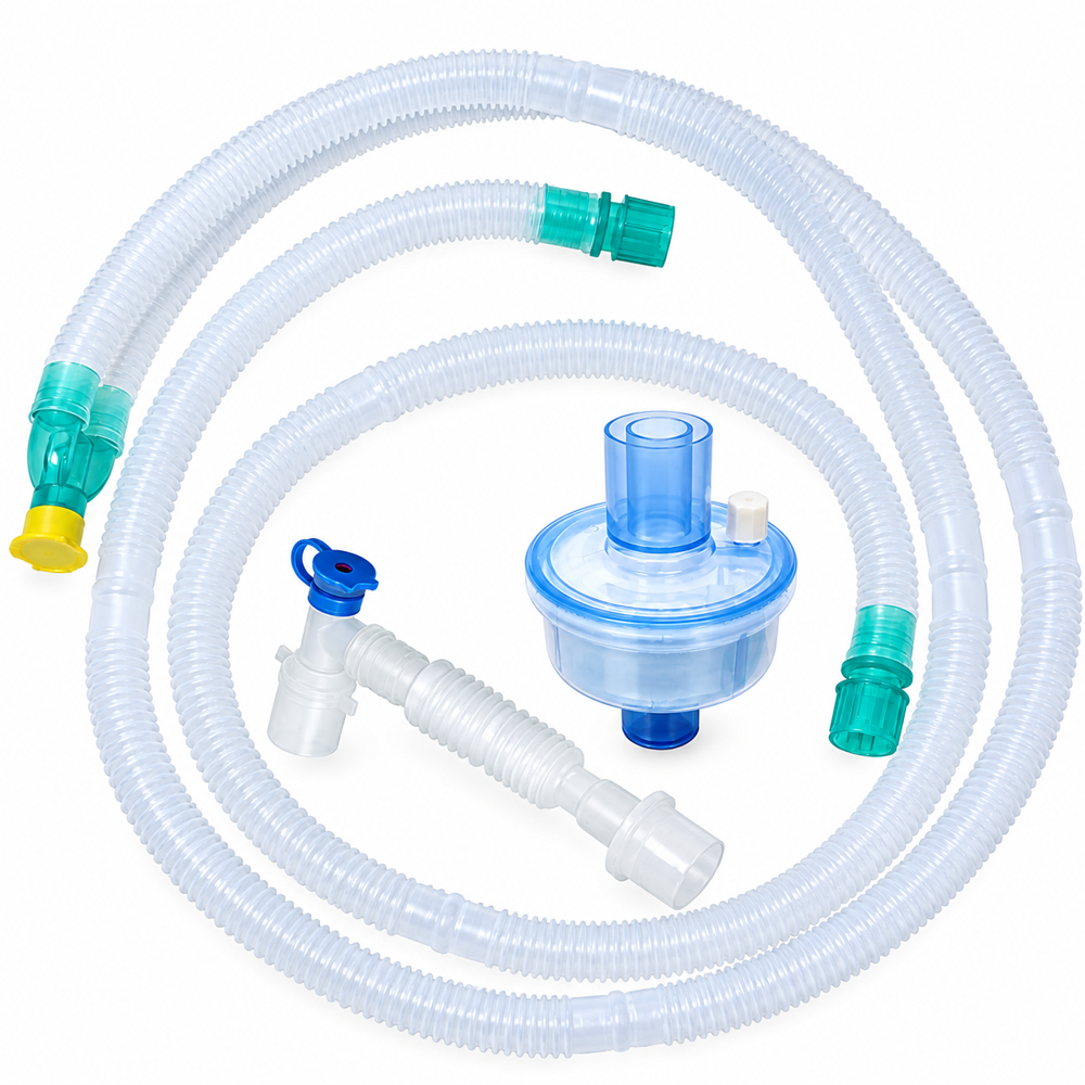 Ventilator Circuit with HME Filter and Catheter Mount Plain circuit combo kit