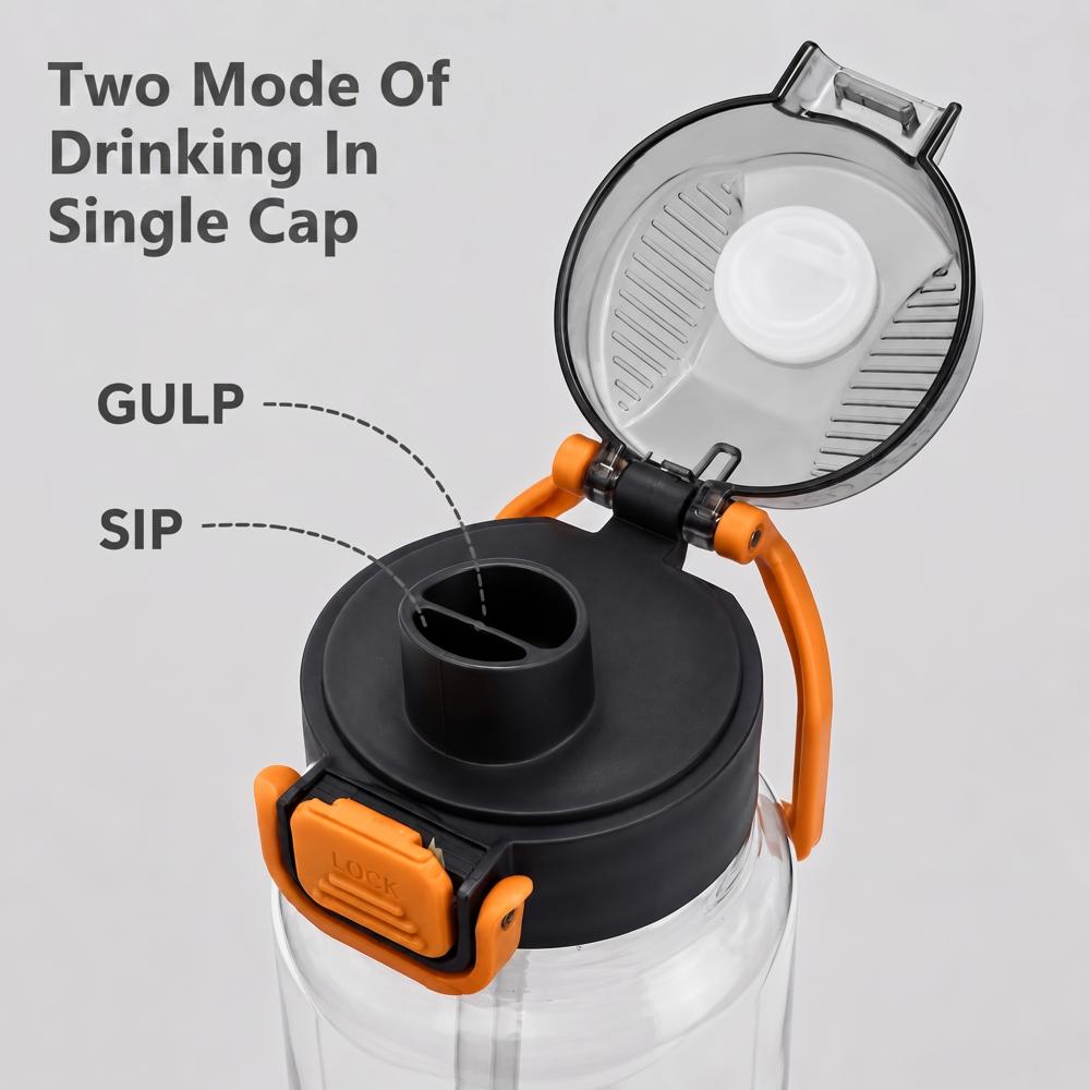 Elephant Printed Water Bottle with Handle & Flip Cap