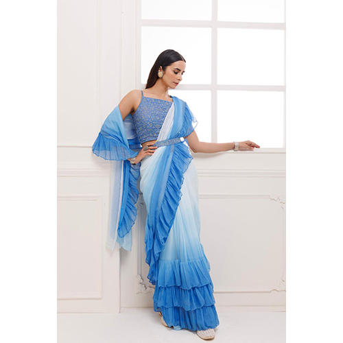 Jhumar Blue Fancy Saree