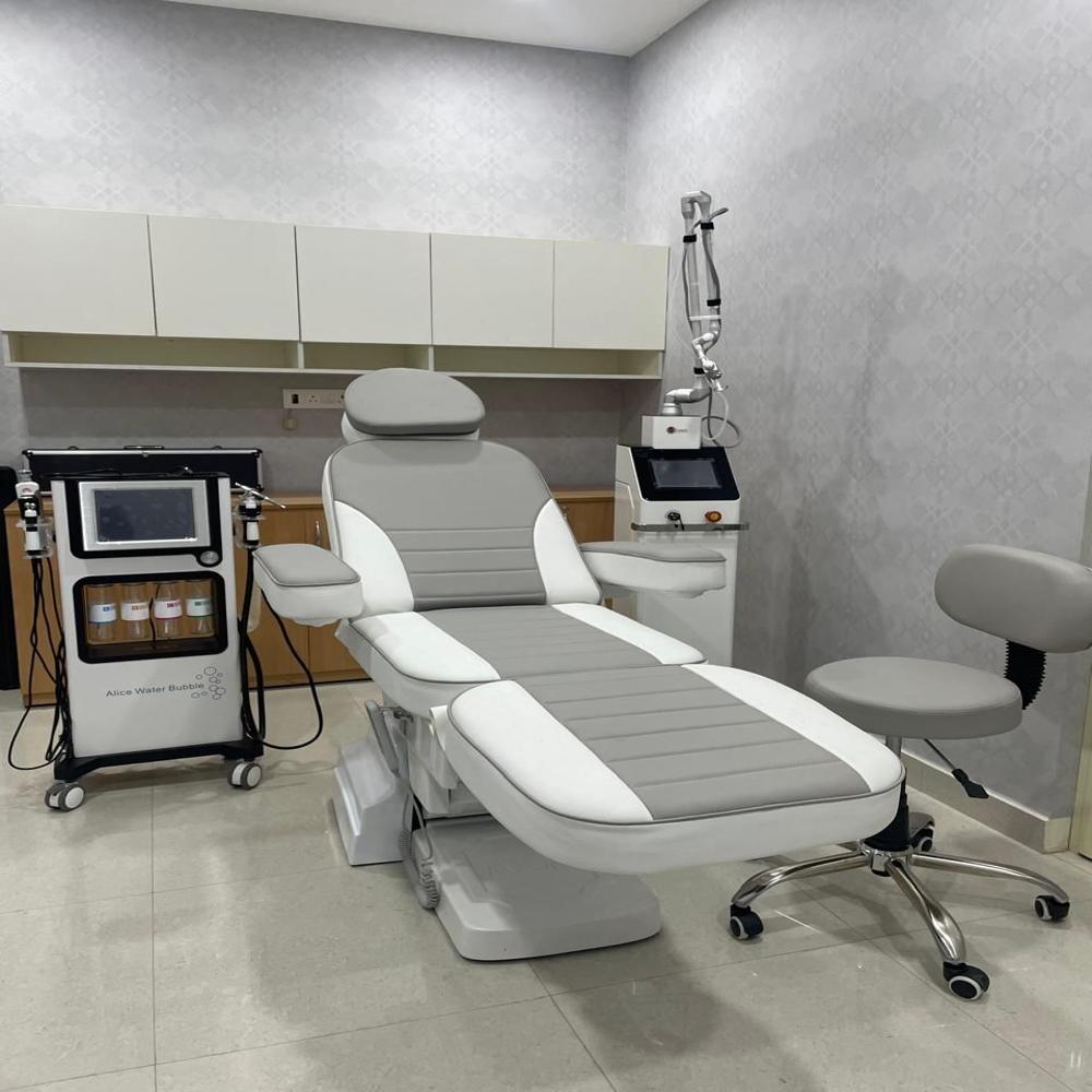 Sky Blue And White Cosmetic Derma Chair
