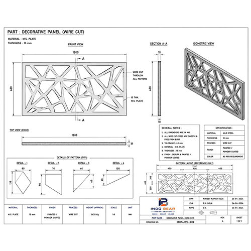 Decorative Panel Drawing Services
