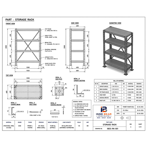 Storage Rack Drawing Services