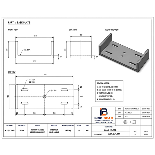 Base Plate Drawing Services