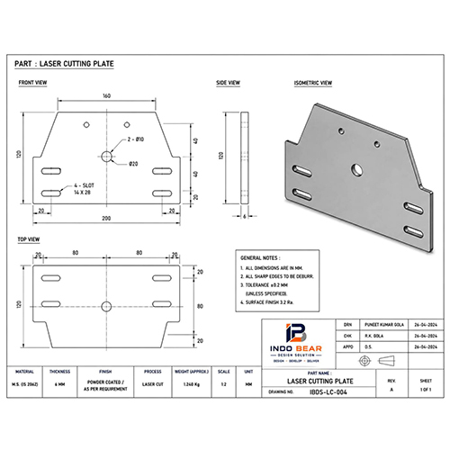 Laser Cutting Plate Drawing Services