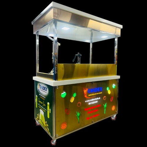 Sugarcane Or Fruits Juice All in one cart Golden