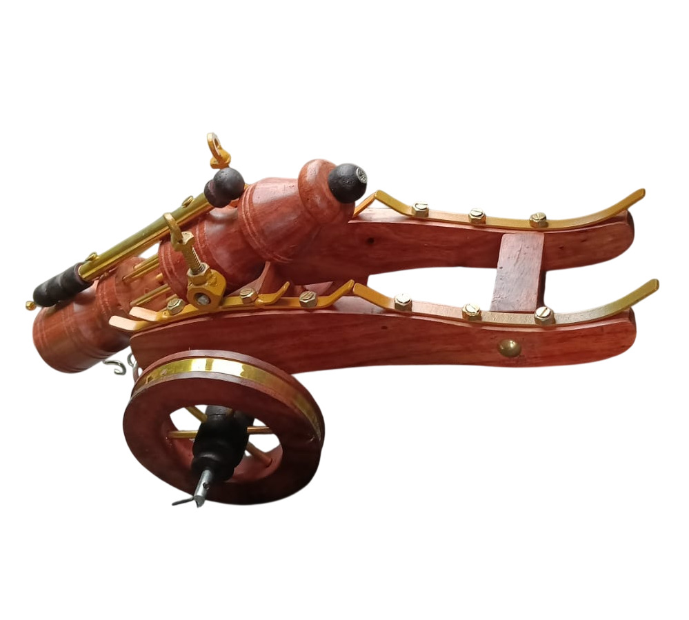Wooden Cannon Miniature Showpiece Tope